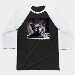 ART BLACK AND BLACK CAT Baseball T-Shirt